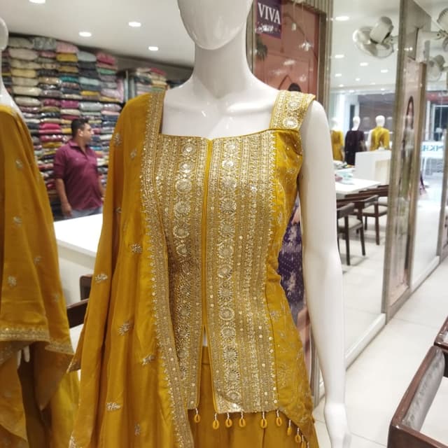 Mustard Yellow and Gold Salwar Kameez