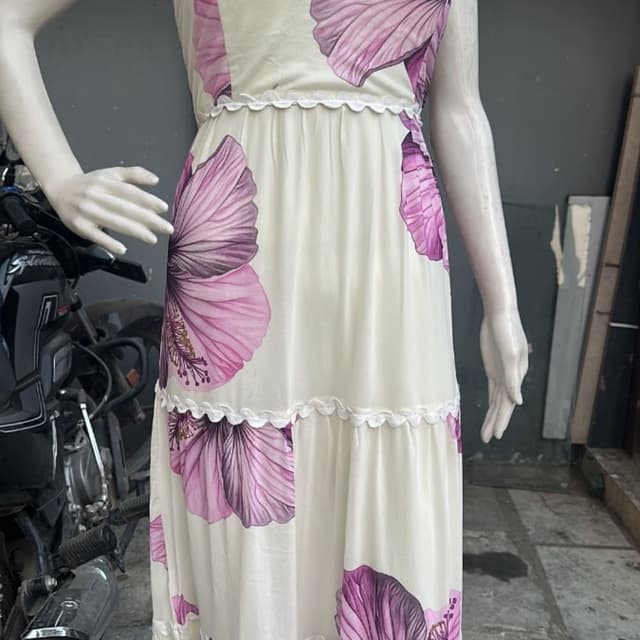 Cream and Pink Dress