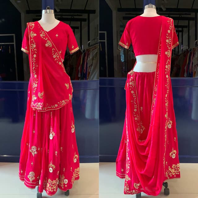 Red and Gold Lehenga Choli