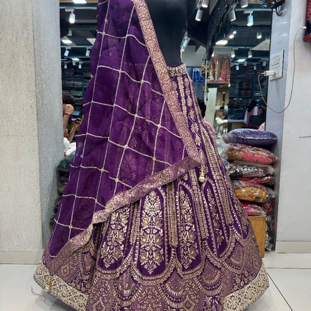 Purple and Gold Lehenga Choli