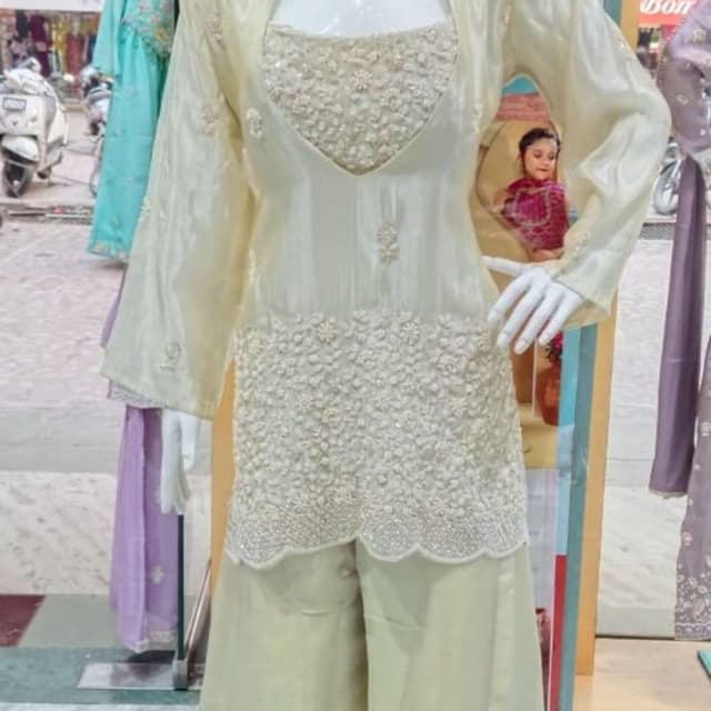 Ivory and Pale Yellow Salwar Suit