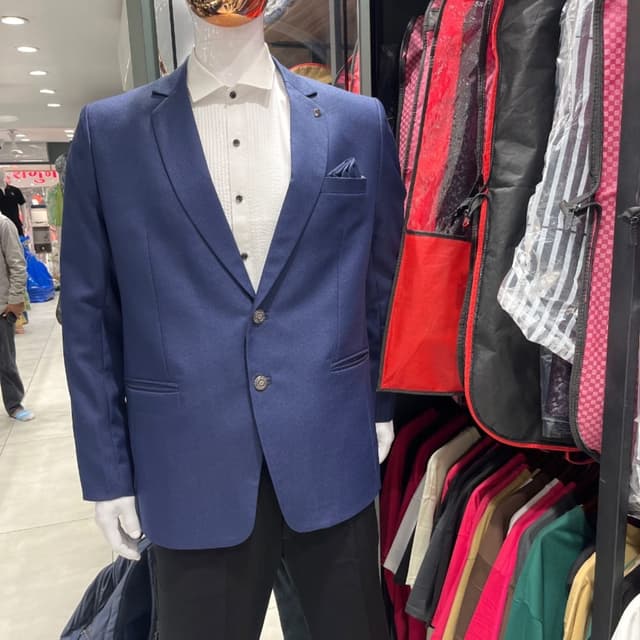 Navy Blue and White Suit