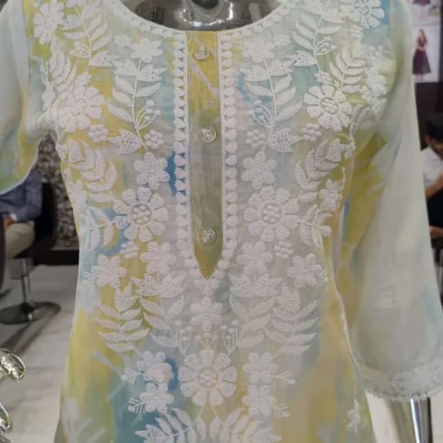 Yellow, Blue, White Kurti