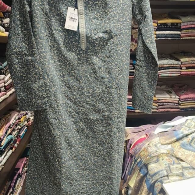 Teal and Beige Kurta