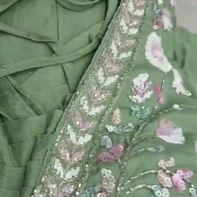 Sage Green, Pink, White Dress