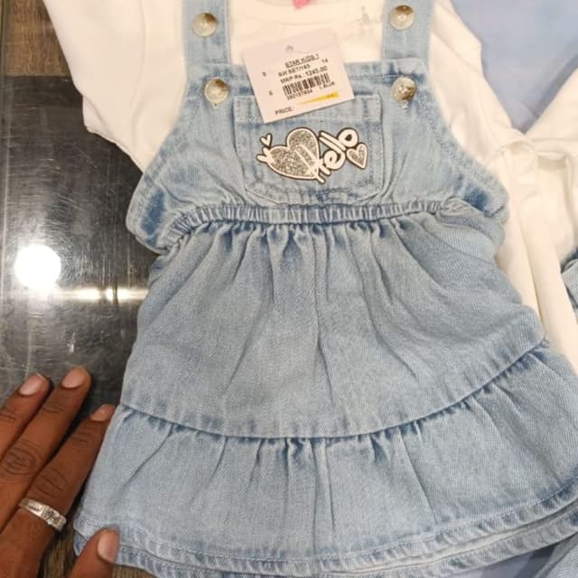 Light Blue, White Dress