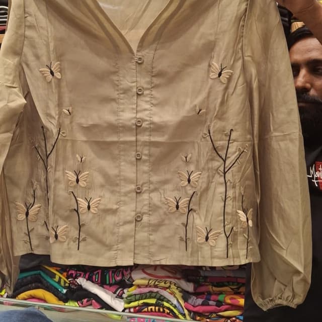 Beige and black Shirt