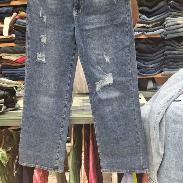 Blue, Leopard Print Jeans