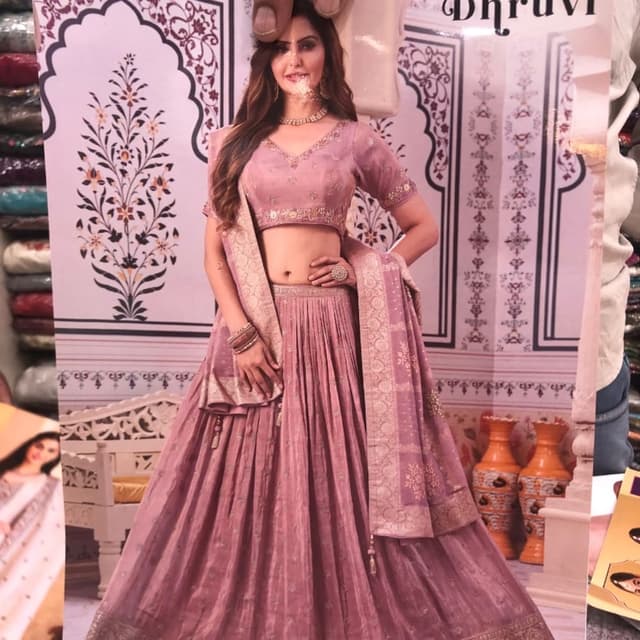 Dusty Rose, Pink, Gold Lehenga Choli