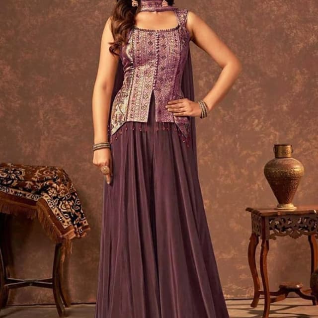 Wine, Gold, Beige Lehenga Choli