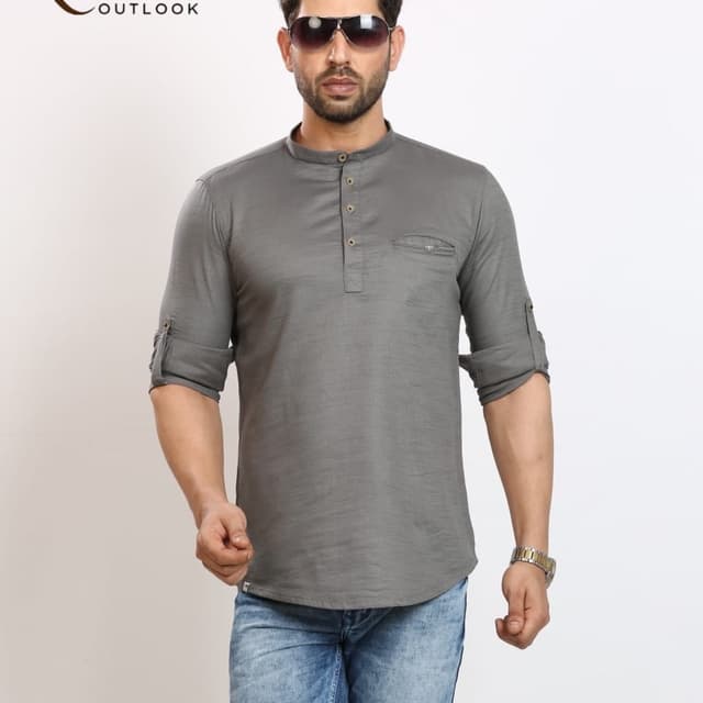 Gray Kurta Shirt