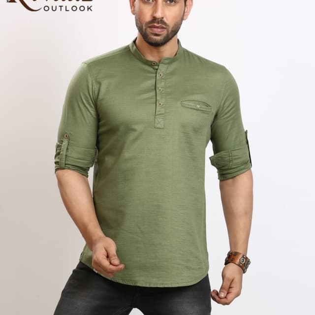 Olive Green Kurta Shirt