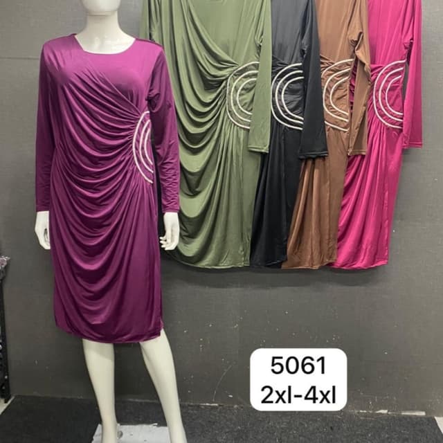 Plum, Olive Green, Black, Brown, Hot Pink Dress