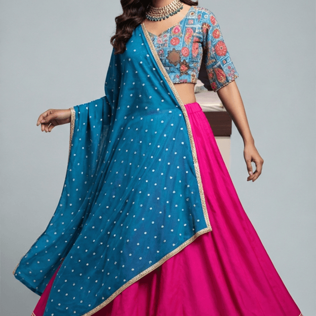 Blue, Pink, Multicolor Lehenga Choli