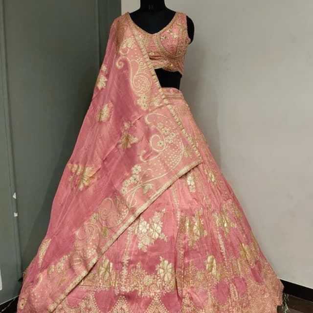 Pink with Gold Embellishments Lehenga Choli