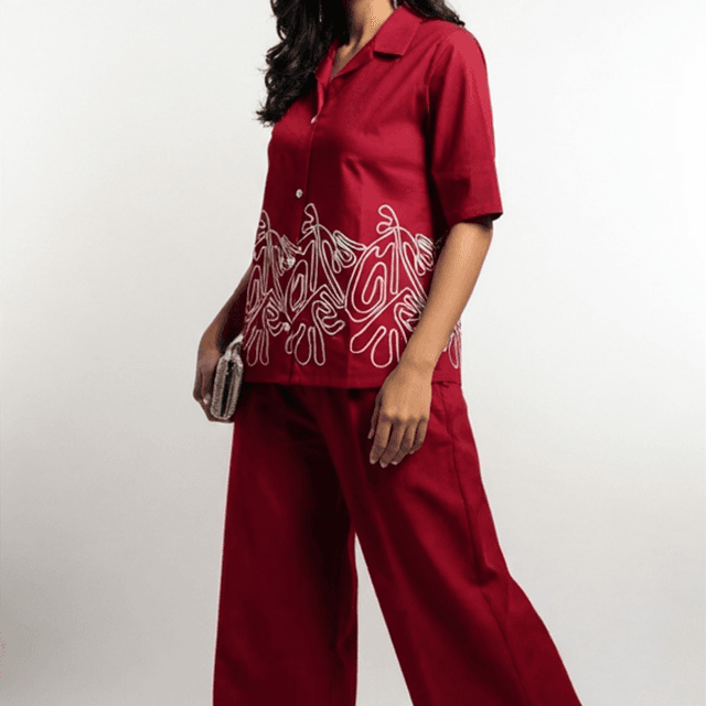 Red and White Co-ord Set