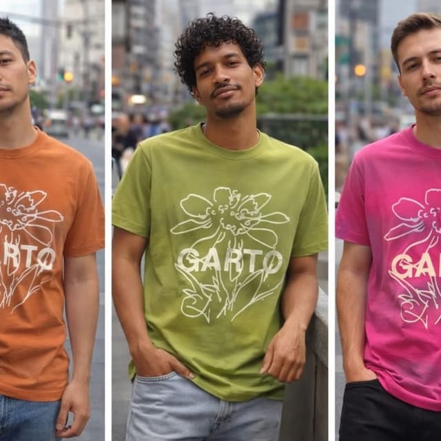 Olive green with white print T-shirt