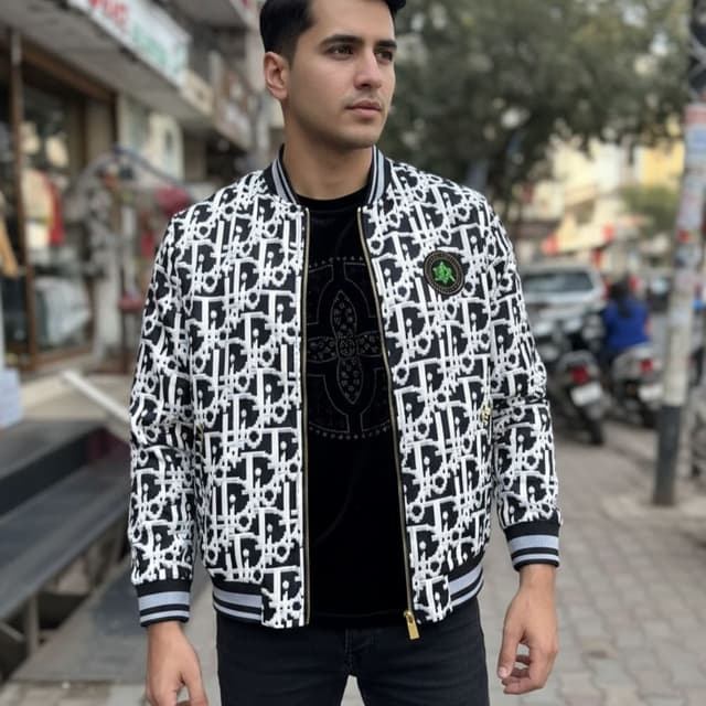Black and White Bomber Jacket