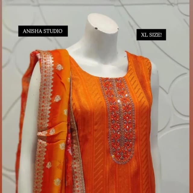 Orange and Gold Kurta with Dupatta