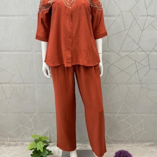 Rust Orange Pajama Set