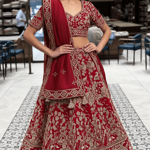 Red and Gold Lehenga Choli